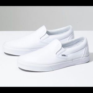 white slip on vans